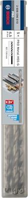 Bosch Accessories 2608596818 HSS Metaal-spiraalboor 4.5 mm Gezamenlijke lengte 126 mm Geslepen DIN 340 Cilinderschacht 5 stuk(s)