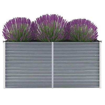 VidaXL Plantenbak verhoogd 160x40x77 cm gegalvaniseerd staal grijs VidaXL Plantenbak verhoogd 160x40x77 cm gegalvaniseerd staal grijs