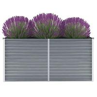 VidaXL Plantenbak verhoogd 160x40x77 cm gegalvaniseerd staal grijs - thumbnail