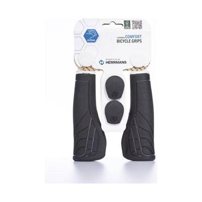 Herrmans line dd36 - ergonomisch verstelbaar fiets handvat (125mm) - zwart/grijs