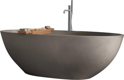 Ben Concrete vrijstaand bad 2-persoons 180x82cm beton grijs incl. afvoerplug beton grijs