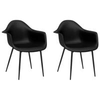 Eetkamerstoelen 2 st PP zwart - thumbnail