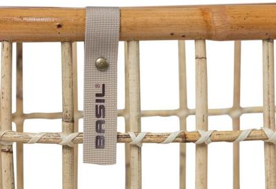 Basil green life - rotan fietsmand - large - voorop- natural bruin