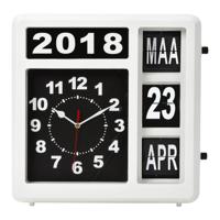 Wandklok perel flipover 31cm zwart wit - thumbnail