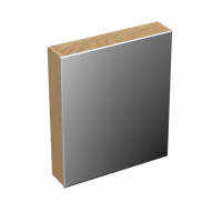 Spiegelkast Forzalaqua Uni 59.5x68.5x12.5 Cm 1 Deur Rechts Tweezijdig Spiegel Eiken Smoke - thumbnail