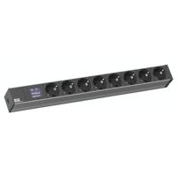 Bachmann 800.2054 19 inch Stekkerdoos voor patchkast 1 HE Geaarde contactdoos Zwart - thumbnail
