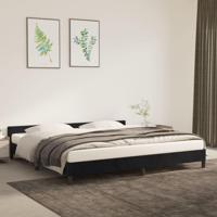 Bedframe met hoofdeinde fluweel zwart 200x200 cm - thumbnail