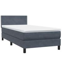 Boxspring met matras fluweel donkergrijs 100x210 cm - thumbnail