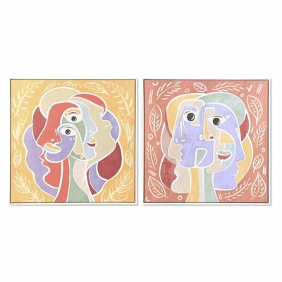 Schilderij DKD Home Decor 83 x 4 x 83 cm Abstract Stads (2 Stuks)