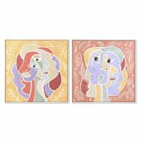 Schilderij DKD Home Decor 83 x 4 x 83 cm Abstract Stads (2 Stuks) - thumbnail