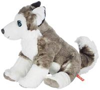 Wild Republic knuffel husky junior 30 cm pluche wit/grijs - thumbnail