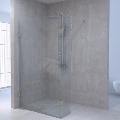 BRAUER Void inloopdouche helder glas 110x200 met 30 zijwand incl. glascoating PVD RVS-kleurig geborsteld