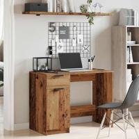 Bureau 100x50x75 cm bewerkt hout oud houtkleurig - thumbnail