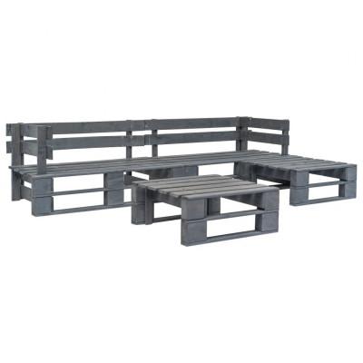 4-delige Loungeset pallet hout grijs