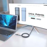 AISENS A107-0875 USB-3.2-kabel Gen2X2, aluminium, 20 Gbit/s, 8K, 30Hz, 5A, 100W, E-merk, type USB-C/M-USB-C/M, grijs, 3,0 m - thumbnail