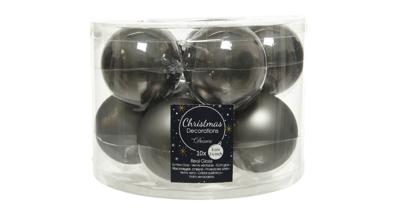 Kerstbal glas d6 cm grijs ass 10st Decoris - Decoris Kerstbal glas d6 cm grijs ass 10st Decoris - Decoris