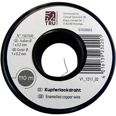 TRU COMPONENTS Koperdraad gelakt Buitendiameter (incl. isolatielak): 0.05 mm 1500 m