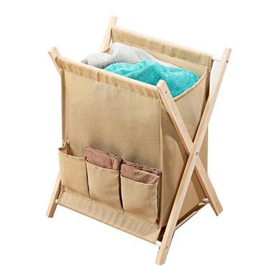 Inklapbare wasmand beige inhoud 30 liter