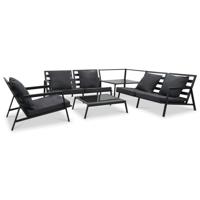 5-delige Loungeset met kussens aluminium donkergrijs - thumbnail