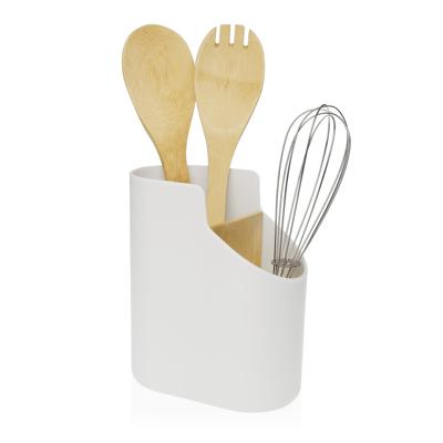 Pot voor Keukengerei Versa Bamboe ABS 8,5 x 17,6 x 15 cm Wit