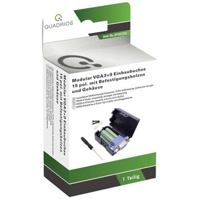 Quadrios 2010C255 VGA-connector Bus, recht Aantal polen: 15 Zwart 1 set(s)