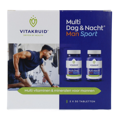Vitakruid Multi Dag & Nacht Man Sport 100% Vegan 2 x 30 Vitakruid Multi Dag & Nacht Man Sport 100% Vegan 2 x 30
