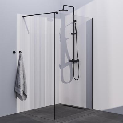 BRAUER Season inloopdouche model C helder glas 130x200 incl. glascoating mat zwart BRAUER Season inloopdouche model C helder glas 130x200 incl. glascoating mat zwart