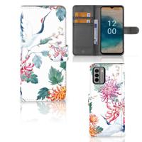Nokia G22 | Telefoonhoesje | Met pasjeshouder | Bird Flowers - thumbnail