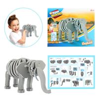 Toi-Toys 3d puzzel olifant junior 31,5 cm foam grijs 75-delig - thumbnail