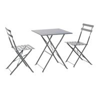 Tafel met twee stoelen Home ESPRIT Grijs 60 x 60 x 71 cm - thumbnail
