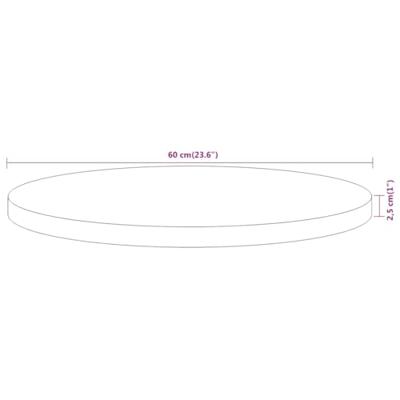 Tafelblad rond 60x2,5 cm massief acaciahout Tafelblad rond 60x2,5 cm massief acaciahout