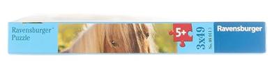 Ravensburger puzzelsset schattige pony's - 3 x 49 stukjes - thumbnail