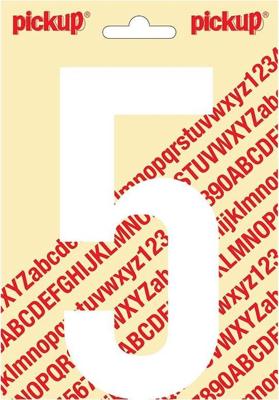 Plakcijfer Nobel Sticker getal 5 wit Pickup - Pickup