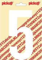 Plakcijfer Nobel Sticker getal 5 wit Pickup - Pickup - thumbnail