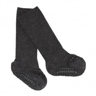 GoBabyGo antislip sokjes bamboe Dark grey melange Maat