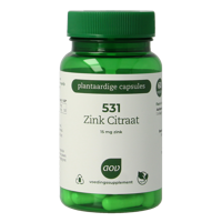 AOV 531 Zink citraat 15mg 60 Vegetarische capsules - thumbnail