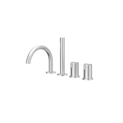 Badrandcombinatie IVY Tribe 4-gats Mengkraan Met Uittrekbare Handdouche Draaibare Uitloop Geborsteld RVS316 IVY Badrandcombinatie IVY Tribe 4-gats Mengkraan Met Uittrekbare Handdouche Draaibare Uitloop Geborsteld RVS316 IVY