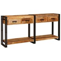 Wandtafels 2 pcs Bruin 160 x 33 x 75 cm Massief Mango hout - thumbnail