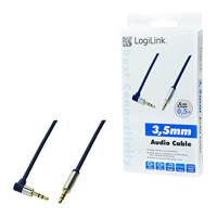 LogiLink CA11050 Jackplug Audio Aansluitkabel 0.50 m Donkerblauw (mat) 90° haaks naar boven - thumbnail