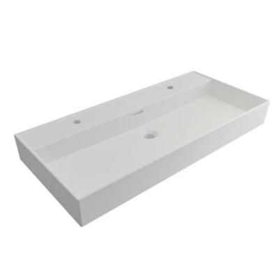 Wastafel Plieger Kansas 2 Kraangaten 100x46,6 cm met Overloop Mat Wit Wastafel Plieger Kansas 2 Kraangaten 100x46,6 cm met Overloop Mat Wit