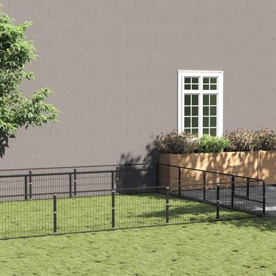 Hondenkennel 20 m² staal zwart