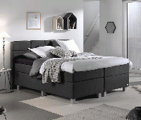 Dreamhouse - Gustavo Comfort Boxspring - Antraciet - 160 x 200 / met montage - thumbnail