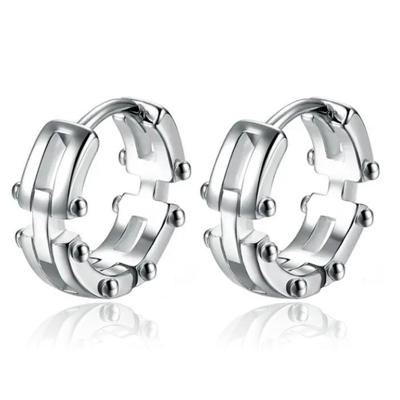 Stijlvolle Mendes Edelstalen Oorringen in Zilver voor Heren Stijlvolle Mendes Edelstalen Oorringen in Zilver voor Heren