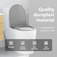 VidaXL Toiletzitting grijs 47 x 36 x 3,4 cm duroplast - thumbnail