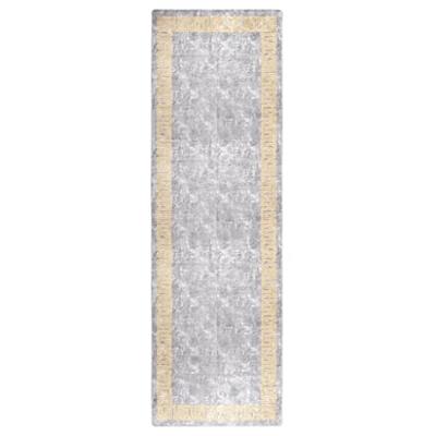 VidaXL Vloerkleed wasbaar anti-slip 80x300 cm grijs