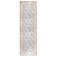 VidaXL Vloerkleed wasbaar anti-slip 80x300 cm grijs - thumbnail