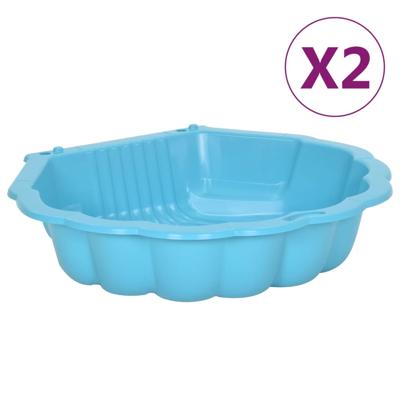 VidaXL Zandbakken 2 st 77x87x21 cm kunststof blauw