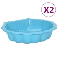 VidaXL Zandbakken 2 st 77x87x21 cm kunststof blauw - thumbnail