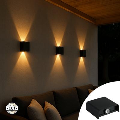 Buitenlamp met Lichtbron - Wandarmatuur - 170lm 2000K/2700K/4000K - Zwart - IP65