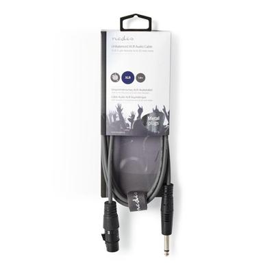 Nedis COTH15120GY15 Ongebalanceerde Xlr-audiokabel Xlr 3-pins Female - 6,35 Mm Male 1,5 M Grijs - thumbnail
